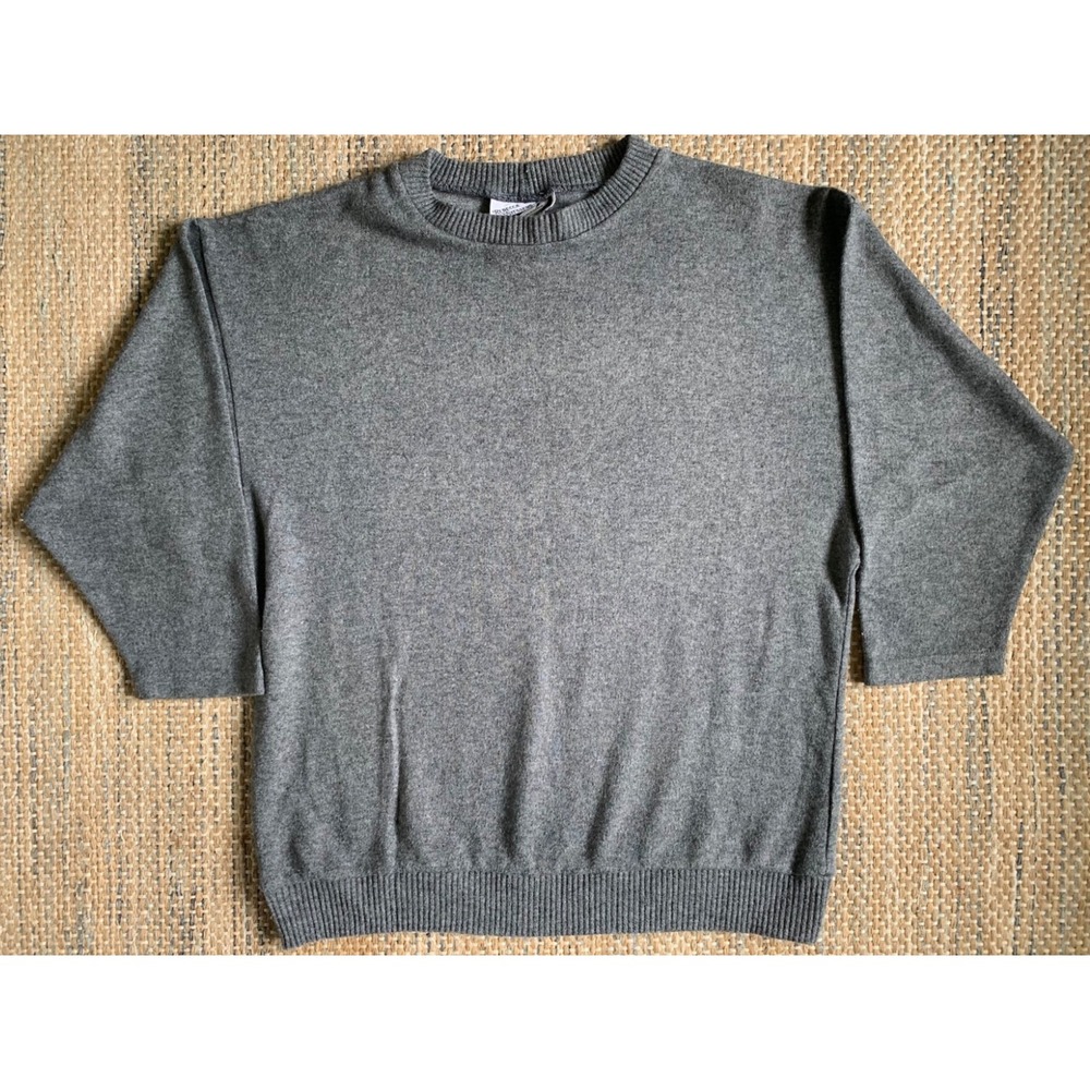 Vintage Rebecca Stessens Women's Sweater Small Gray 80s Workout Pullover USA